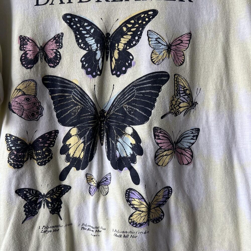 No Boundaries Daydreamer Butterfly Shirt Womens Large Yellow Tie Dye Graphic - Picture 5 of 10